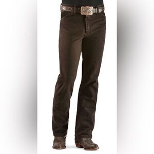 Wrangler Men's Dark Brown Jeans 32 x 30 936 Cowboy Cut Slim Fit
